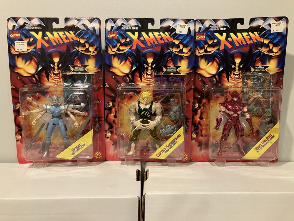 1995 Toy Biz X-Men Lot SABRETOOTH,ERIC THE RED,SPIRAL MOSC XMEN 97 MUTANTS MCU