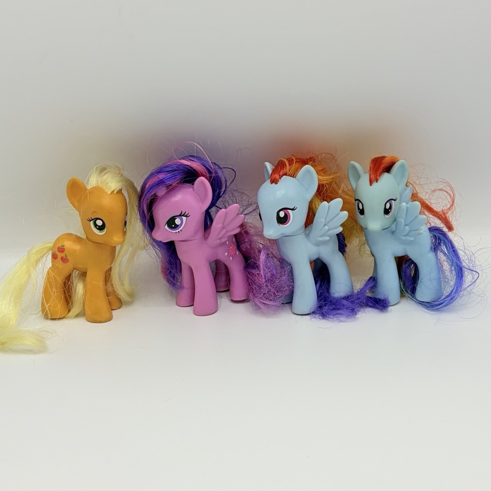 My Little Pony G4 Rainbow Dash Applejack Twilight Sparkl Figures Lot Hasbro 2010