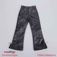 1/6 scale Flared Zipper Leather Pants for 12″ male figure hot toys worldbox❶USA❶
