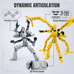 T13 3D Action Figure Set (Assembly Completed) 2 Pcs, 3D Printed Multi-Jointed, T