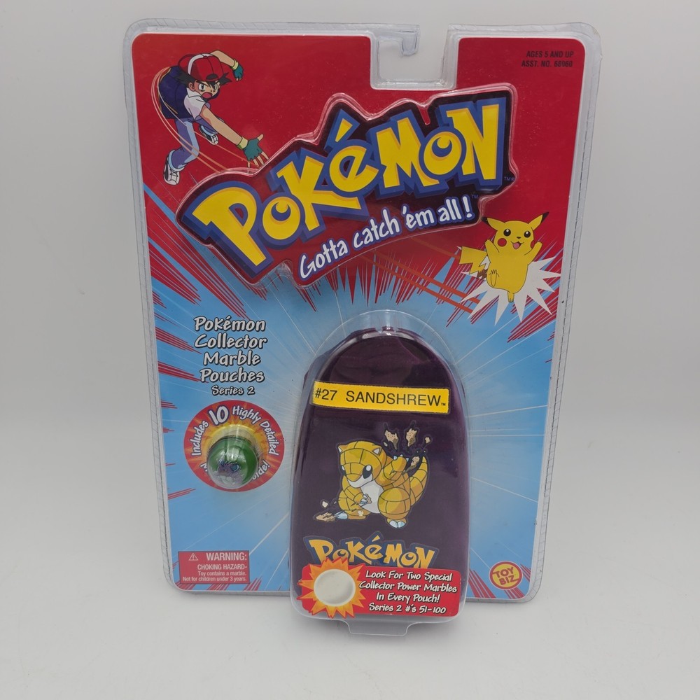 New Vintage Pokemon Collector Marble Pouches Series 2 #27 Sandshrew Nidoking