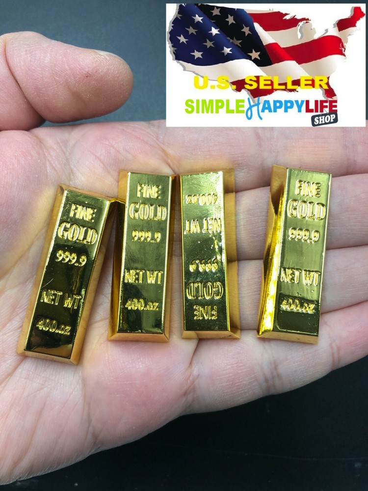 1/6 Miniature 4x Faux Gold bar for dioramas doll house 12″ figure hot toys ❶USA❶