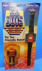 ! VINTAGE GO BOTS TIC TOC FRIENDLY ROBOT WATCH IN PACKAGE UNTESTED READ LOOK !
