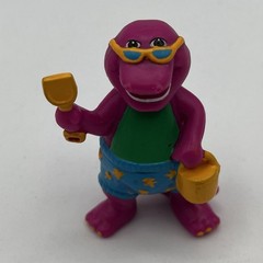 90s 1993 Sun Beach Barney Shovel Pail Swimsuit 2.5″ PVC Action Figure Dinosaur