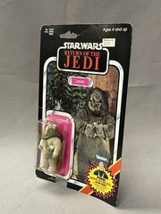 1983 Kenner Star Wars Lumat Ewok ROTJ 79-C Back MOC Cut POP Last 17