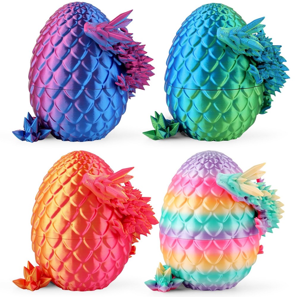 3D Printed Dragon Eggs Mysterious Toy Gifts for Kids Teens 4 Pcs