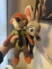 Disney Zootopia 14″ Plush Set Judy Hopps & Nick Wilde Bunny Fox WORK