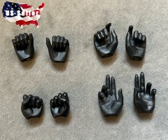 1/6 Female Black Gloved Hands For 12″ TBLeague Hot Toys PHICEN Worldbox Figure