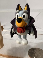 EUC Lot Of 2 Mini Figures Bluey Halloween Costumes Ghost Vampire Toys