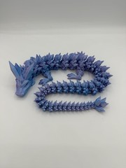 3D Printed Crystal Dragon 21” 60cm Articulated Fidget Toys, Yellow Blue
