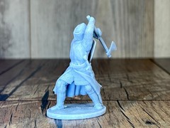 Tabletop Action Figure medieval knight with an ax 54mm (60mm) Plastic statue