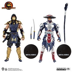 Mortal Kombat Scorpion Blackout & Raiden Defender Deluxe Figure Set 2020 New