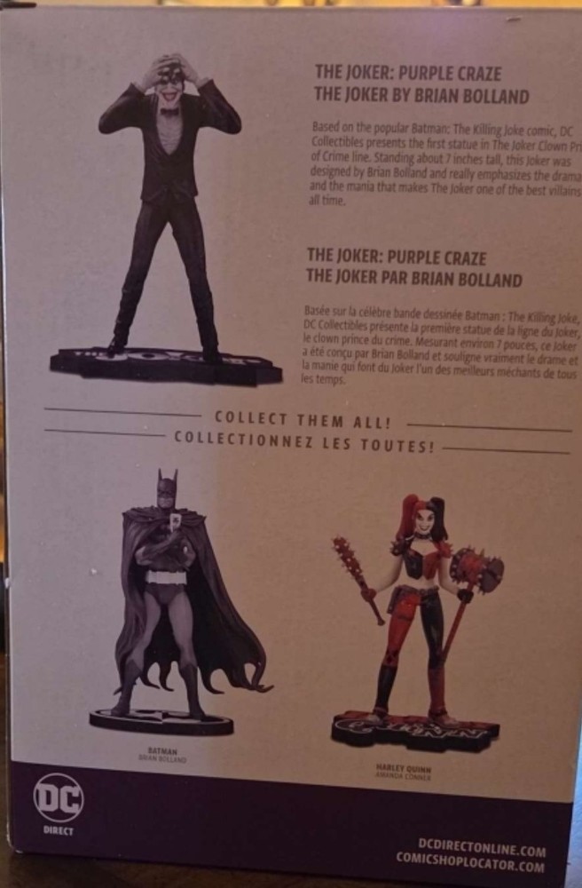 🃏The Joker Purple Craze by Brian Bolland (DC Direct) 7″ Resin Statue ltd ed NIB