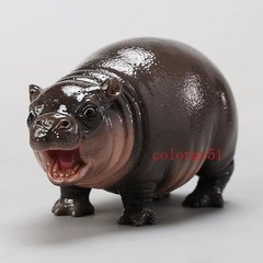 JXK Realistic Baby Hippo GK Resin Figure Cute Animal Model Collectible L 10cm