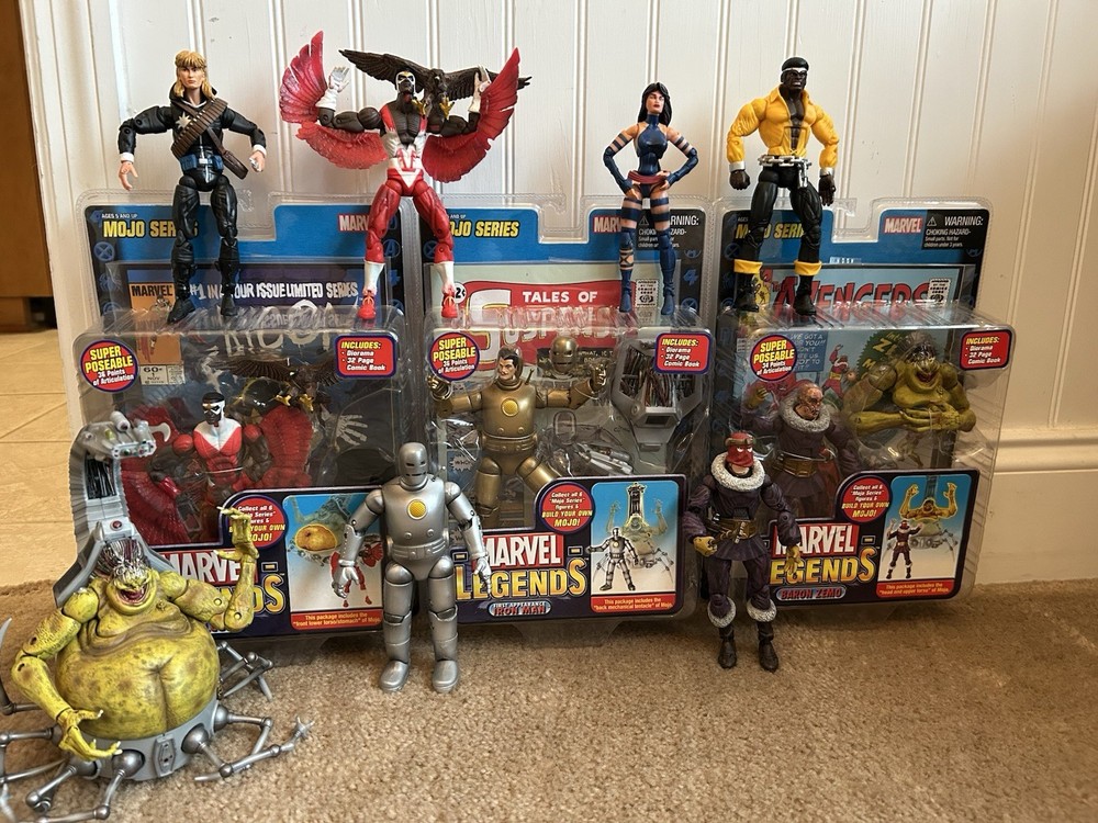 Marvel Legends Mojo Series Set Gold Iron Man Baron Zemo Variant Falcon Luke Cage