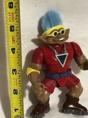 Vintage 1992 Ace Novelty Co. Muscle Troll Action Figure Blue Hair Red Outfit