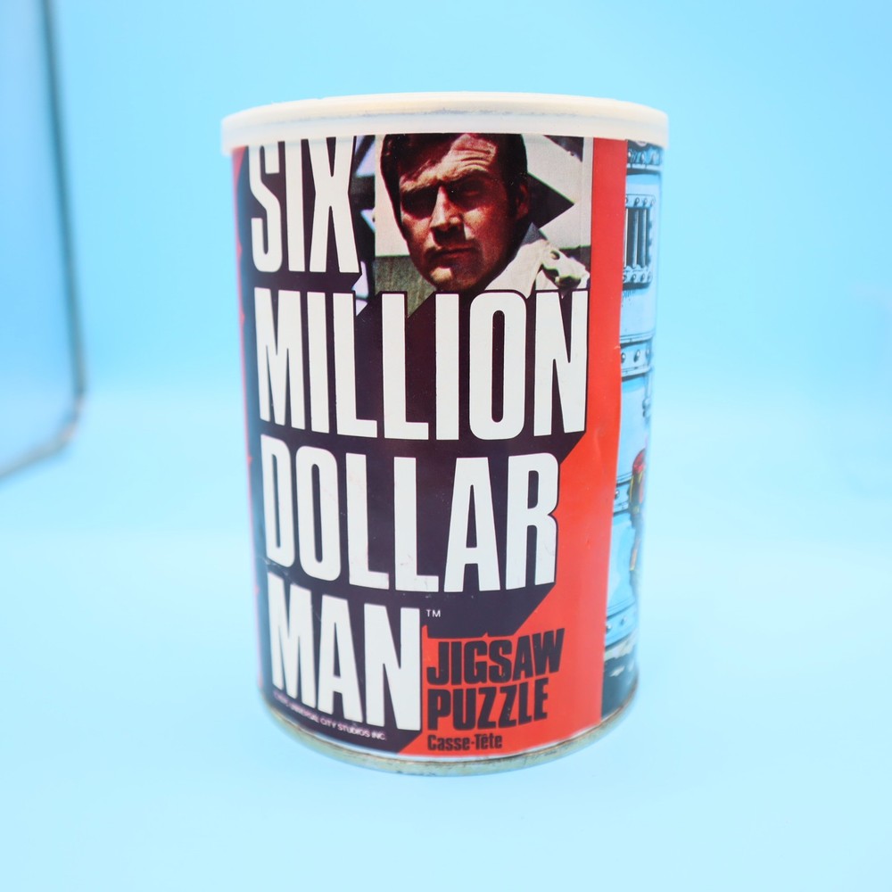 Vintage – Six Million Dollar Man Puzzle 1975 Steve Austin 1240- SEALED RED CAN