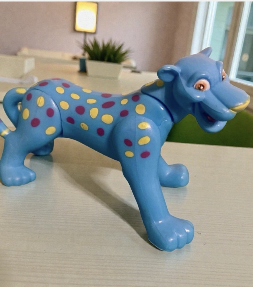 Rainforest Cafe Blue Cheetah Posable Collectible Souvenir Figure Discontinued