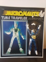 Vintage 1976 MICRONAUTS Blue Time Traveler Figure MEGO MOC New On Unpunched Card