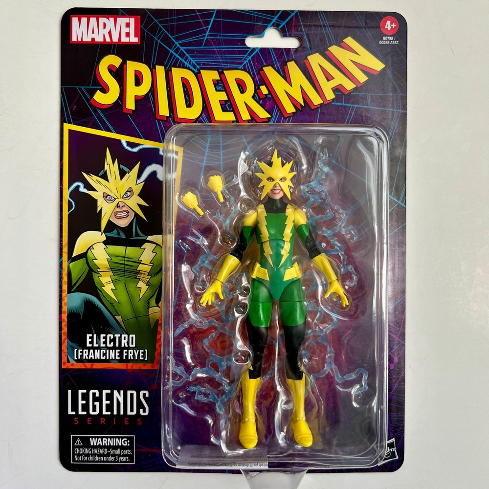 Hasbro Marvel Legends Spider-Man Retro Card Electro (Francine Frye) 6″ Figure