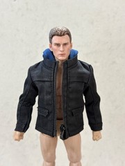 MO-HDJK-PNBK: 1/12 Black Hoodie Zipper Jacket for 6″ Medium to Slim Figure