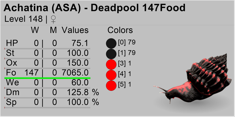Ark Survival Ascended PVE Achatina TOP STATS