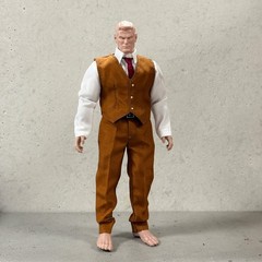 PB-CASSUP-TAN: 1/12 Tan Business Suit for 6″ muscular to medium body