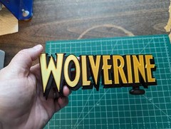 Marvel Wolverine 3D printed sign logo display wall shelf