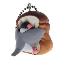 Mugyuttori Bird Hugging Bread Mascot Vol. 02 Qualia 2-Inch Key Chain