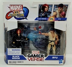 New! Marvel vs. Capcom Black Widow vs. Ryu 2 Pack Action Figure Street Fighter🔥