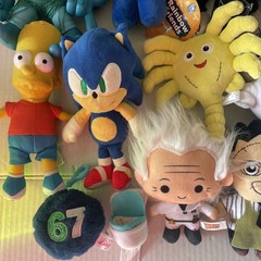 Plush Toy lot X13 Falkor Dragon Facehugger Bart Simpson Cuphead Sonic Shadow 67