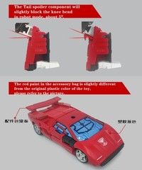 Shoulder Gun Filler Tail Spoiler Upgrade Kit For Kingdom Sideswipe Red Alert