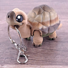 Articulated Tortoise Fidget Toy – Choose Style – 3D Printed Desk Pet or Keychain