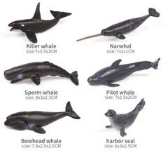 6pcs Killer Whale Ocean Animal Toy PVC Action Figure Doll Kids Toys Party Gifts