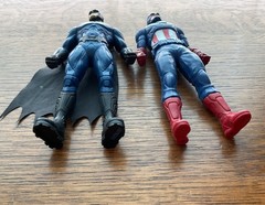 2 Hasbro Mattel Action Figures Superhero 6” Marvel DC Comics Batman & Captain Am