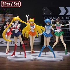 Sailor Moon 5pc Figure Set Usagi Ami Rei Minako PVC Anime Doll Toys USA Seller