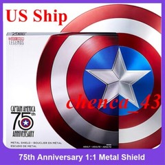 IN US!!! Captain America 1:1 Full Metal Shield – Marvel 75th Anniversary Limited