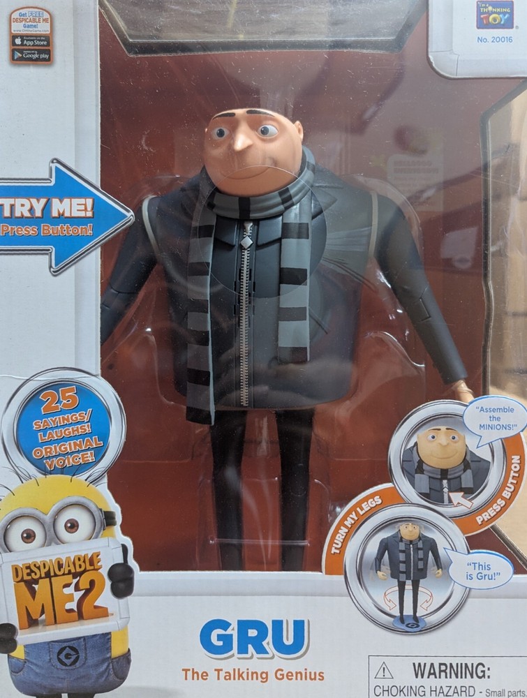 New Despicable Me 2 Gru The Talking Genius 11 inch Action Figure 11” Minion RARE