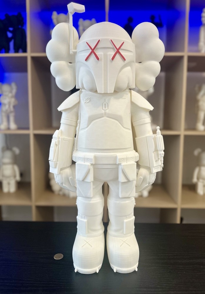 Boba Fett Themed Kaws Figure 2 Feet Tall Art Statue Home Display Room Decor