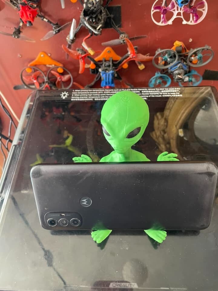Green Alien Action Figure Phone/Tablet Stand