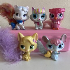 Authentic Disney Princess Palace Pets Furry Tails – Owl Cat Mouse 5pc Bundle Set