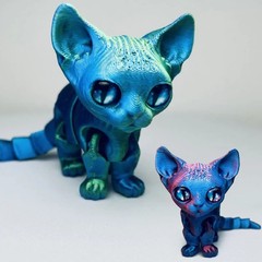 3D Printed Siamese Cat Movable Joint Fidget Toy Stress Relief Decompression