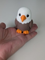 3D Printed Eagle Figure, Crochet Texture Desk Decor, Knit Bird Decor