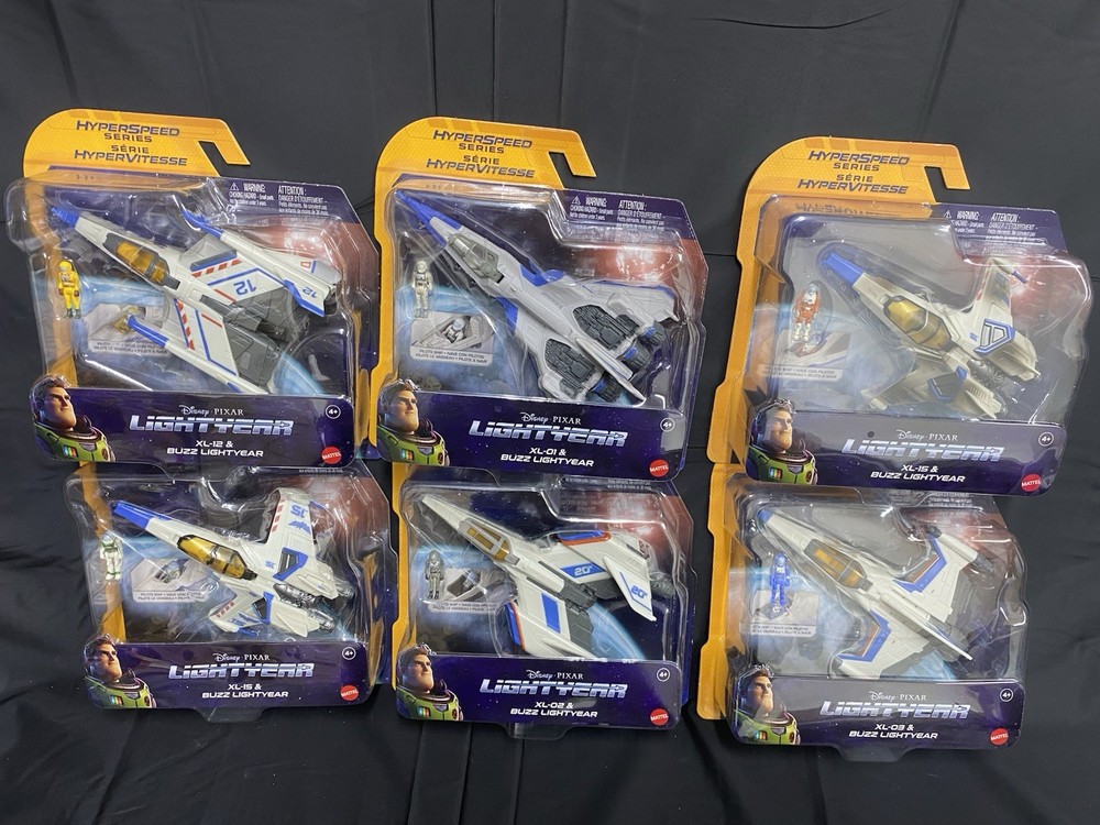 SET OF 6 Disney Pixar Lightyear Hyperspeed Space Ships XL- 01 02, 03, 12, 15