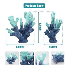 Accessoryway Blue Resin Coral Decorations Artificial Coral Statue Home Dcor