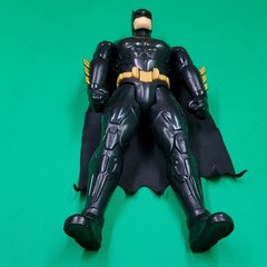 Batman Action Figure Black Gold with Cape Comic Book Heroes Plastic Fabric
