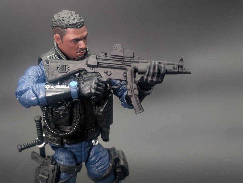 1/12 scale 3D printed MP5 holo sight for classified valaverse marvel legends