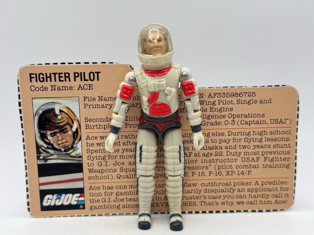 GI Joe 1983 Ace 100% Complete Vintage Hasbro Action Figure With Card