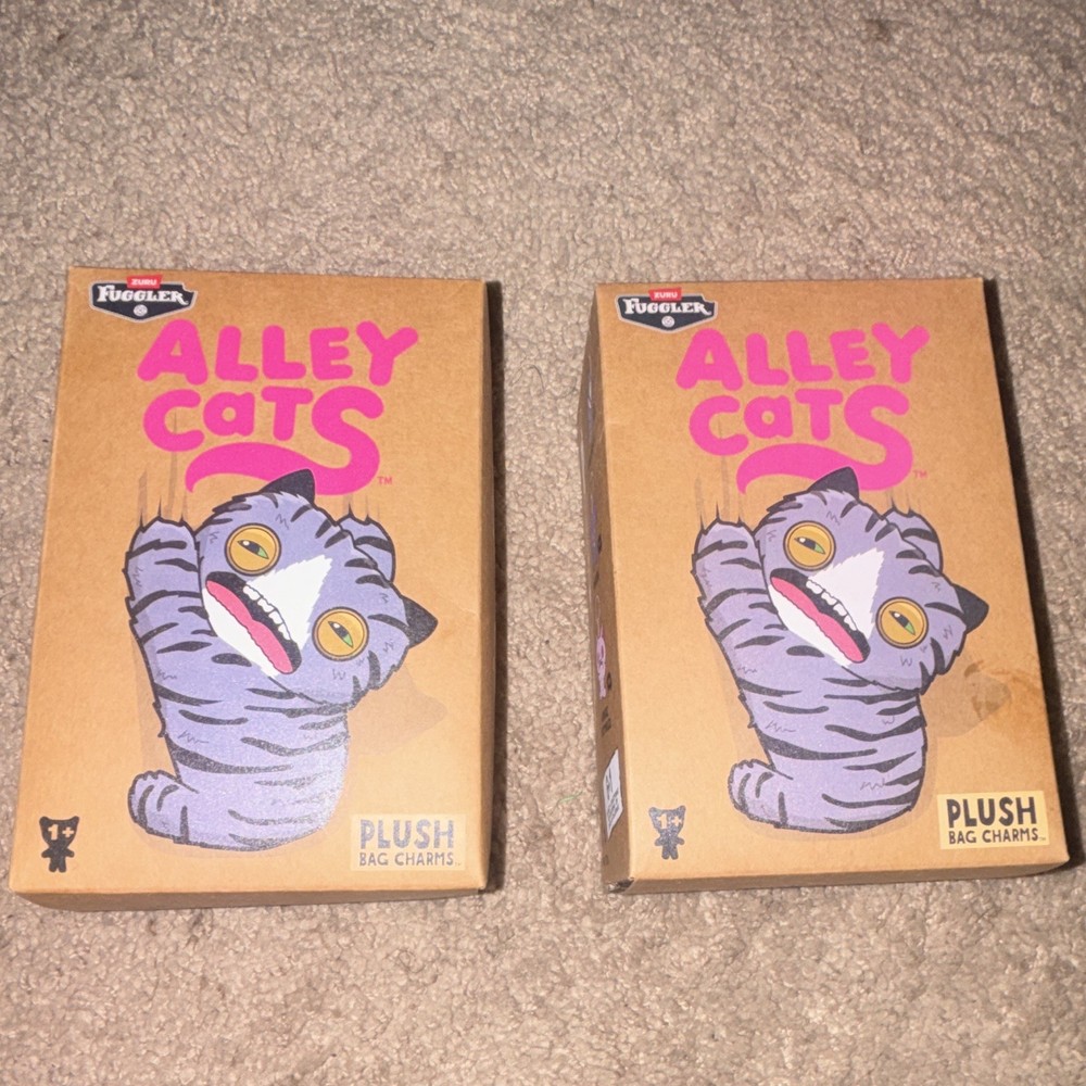 ZURU Fuggler Alley Cats Mini Plush Bag Charm Blind Box Lot (2) Boxed 1+