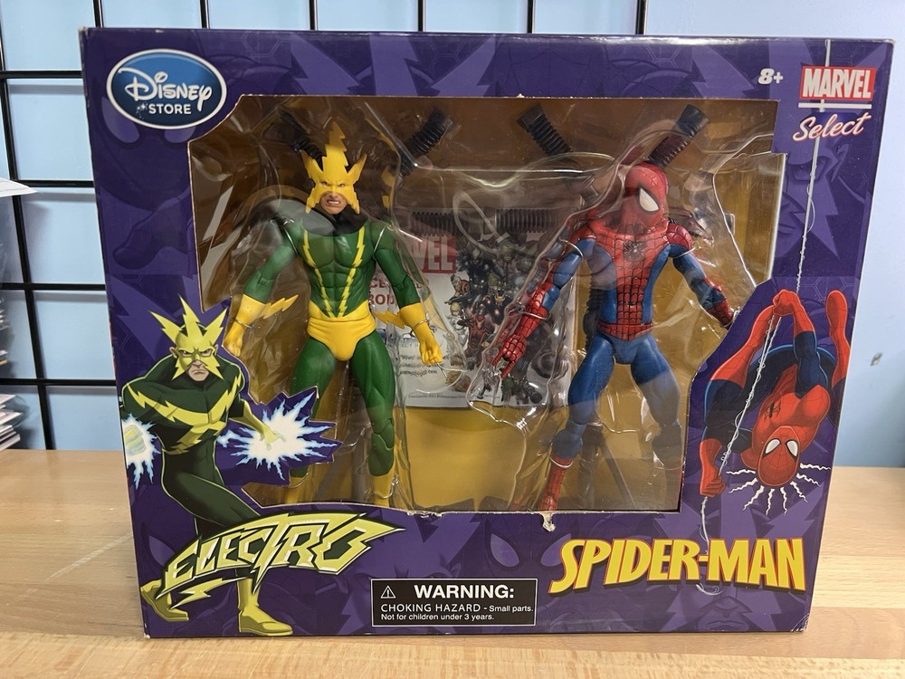 Electro Spider-Man Marvel Select Disney Store 2014 Retired Sealed NIB 15b4